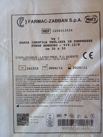 4 pacchi Garza idrofila 30×30 cm di 1kg ognuno