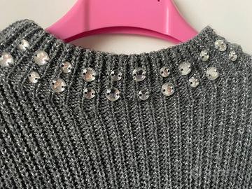 Vestito in maglia con strass 12/13 anni