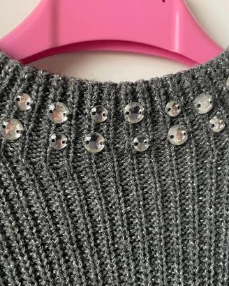 Vestito in maglia con strass 12/13 anni