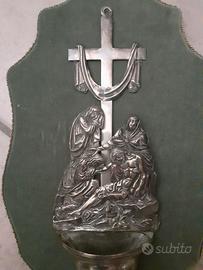 ACQUASANTIERA ANTICA IN ARGENTO PRIMI '800