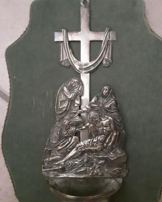 ACQUASANTIERA ANTICA IN ARGENTO PRIMI '800