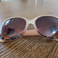 Occhiali da sole beige con dettagli a fascia 