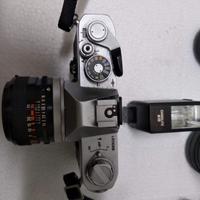 Canon FTB completo di flash+Tele +grandangolo 