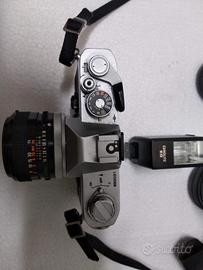Canon FTB completo di flash+Tele +grandangolo 