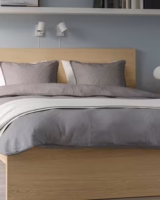 LETTO MATRIMONIALE + MATERASSO IKEA MALM FAGGIO