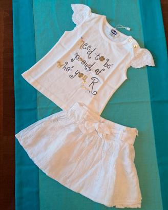 Completo Chicco bimba gonna sangallo  80-15M Nuovo