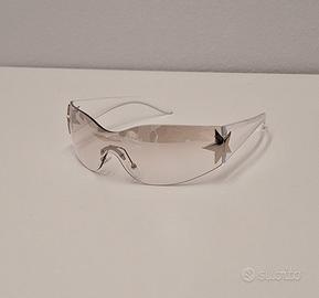 Occhiali da sole Y2K bianchi rosa- Moda vintage