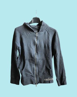 Calvin Klein Felpa grigia donna vintage cappuccio