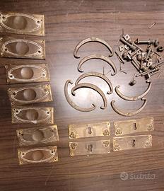 Maniglie/copriserratura ottone x cassettiera epoca