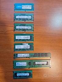8 Banchi Ram DDR4 e DDR3 per PC Fisso e Notebook
