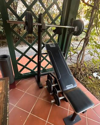 Panca pieghevole + pesi