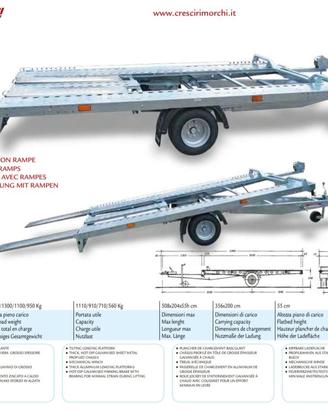 Rimorchio Cresci trasporto auto