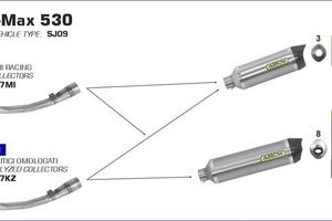 Scarico arrow t-max 530 2012-2016
