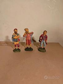 3 statuine musicisti per presepe napoletano natale