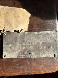 Targhe originali carri primi anni 1900