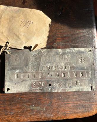 Targhe originali carri primi anni 1900