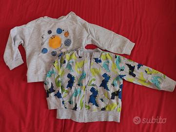 Due felpe 86cm, chicco e fagottino