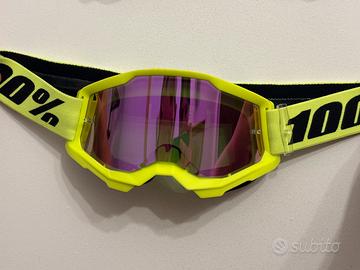 Maschera motocross/enduro 100% giallo fluo
