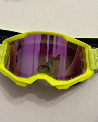 Maschera motocross/enduro 100% giallo fluo
