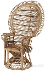 Sedia Vimini Papale Vintage