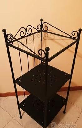 Mobiletto Ikea bagno metallo nero 103x40x38