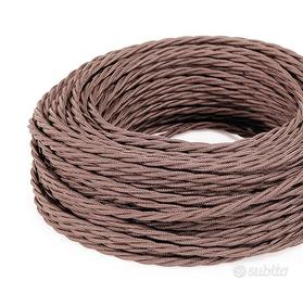 Cavo Treccia Tessile Marrone 3x1  Impianti Vista