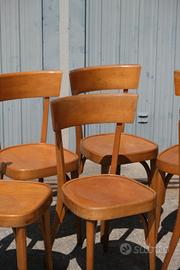 lotto 6 sedie vintage legno curvato