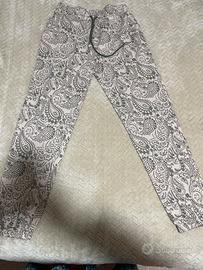 Pantaloni tuta beige/verde salvia taglia XL