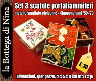 Set 3 scatole portafiammiferi da collezione