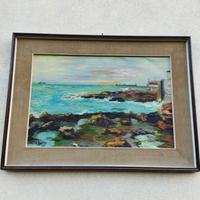 Dipinto olio su tela - paesaggio Marino