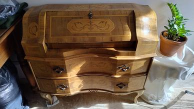 Ribaltina vintage stile antico intarsiata legno