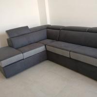 Divano letto con contenitore in tessuto 