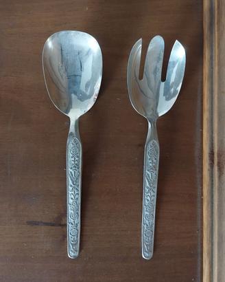Set 2 Posate Servizio Insalata Inox Floreale