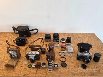 Lotto 4 Fotocamere Vintage + Obiettivi e Accessori