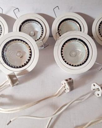 6 Faretti da incasso ALOGENI diametro 62\81 12V 35