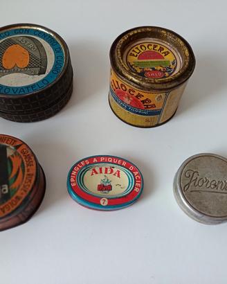Lotto scatole di latta vintage 