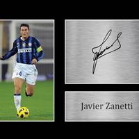 Targhetta Javier Zanetti con autografo
