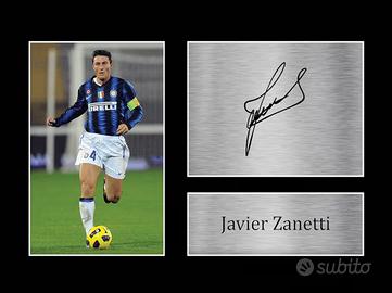 Targhetta Javier Zanetti con autografo