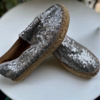 Espadrillas pailletes argento