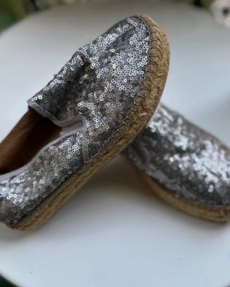 Espadrillas pailletes argento