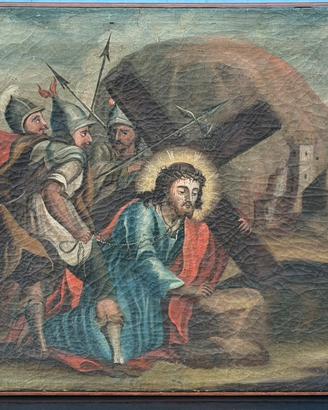 Antico dipinto olio su tela XVIII secolo