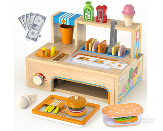 Giocattolo in legno sandwich shop , 56 accessori,
