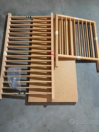 Lettino per bambini con materasso e marsupio