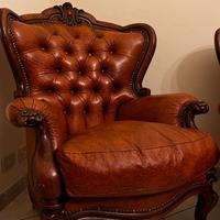 Salotto stile Chester Barocco in vera pelle
