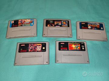 NINTENDO 5 CARTUCCE GIOCO SUPER NINTENDO SNES