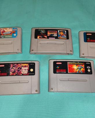 NINTENDO 5 CARTUCCE GIOCO SUPER NINTENDO SNES