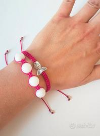Coppia di bracciali rosa fucsia donna