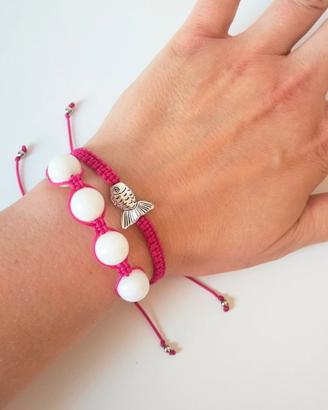 Coppia di bracciali rosa fucsia donna