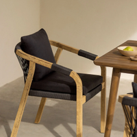 6 poltroncine sedie da esterno interno legno corda