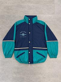 Brugi Vintage 90s Giacca a Vento Navy&Turchese tgM